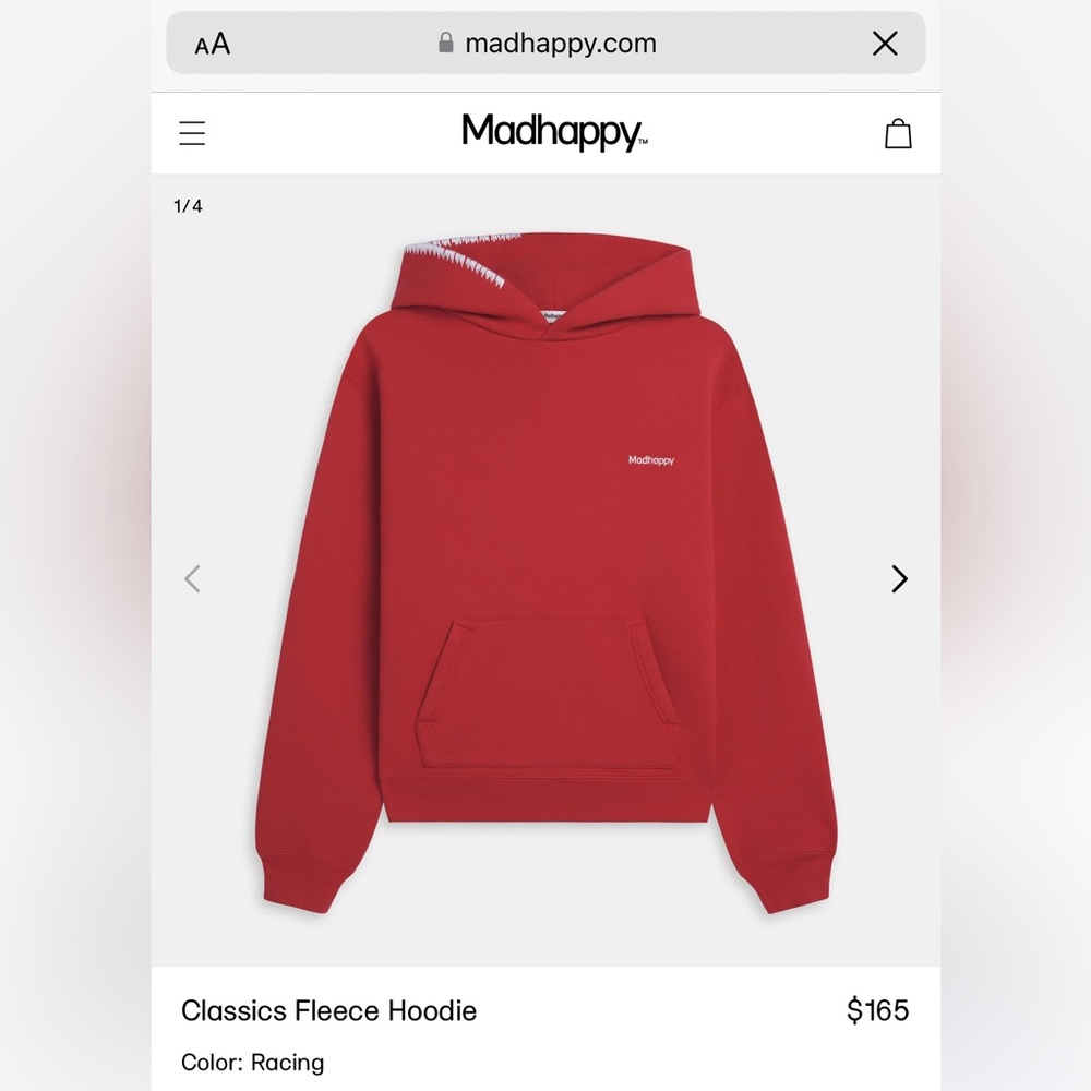 Classics fleece hoodie red madhappy